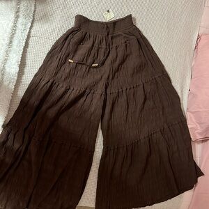 Free People; Brown, boho, flowy pants. NEVER worn.